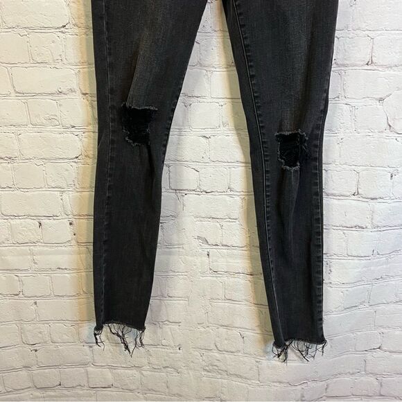 PacSun High Rise Jeggings Black Distressed size 26L - Picture 4 of 9